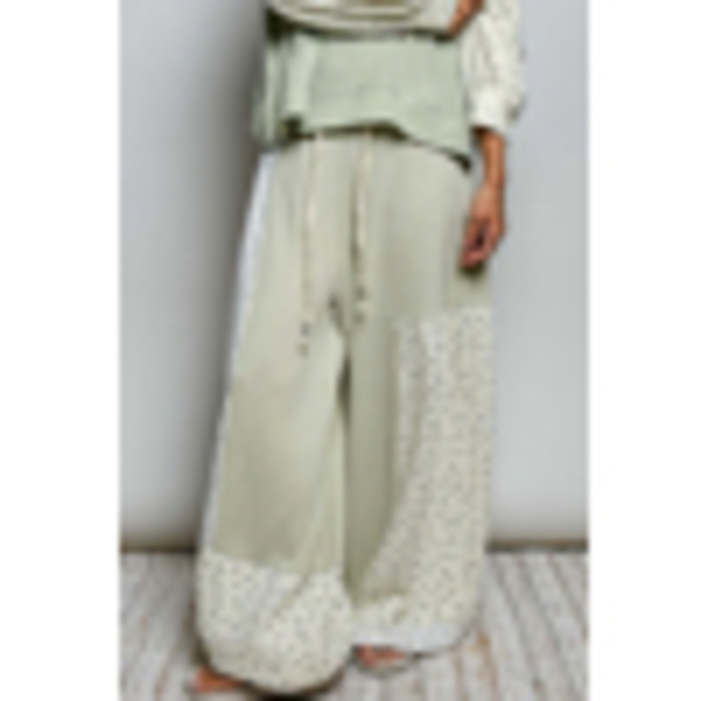 SMP666&SMT2886A SM Pol Patchwrk Wide Leg Pants&Hooded Pullover Set Various Sizes - Picture 2 of 9